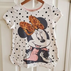Disney Minnie Mouse Sequin Polka dot shirt girls XL 14/16